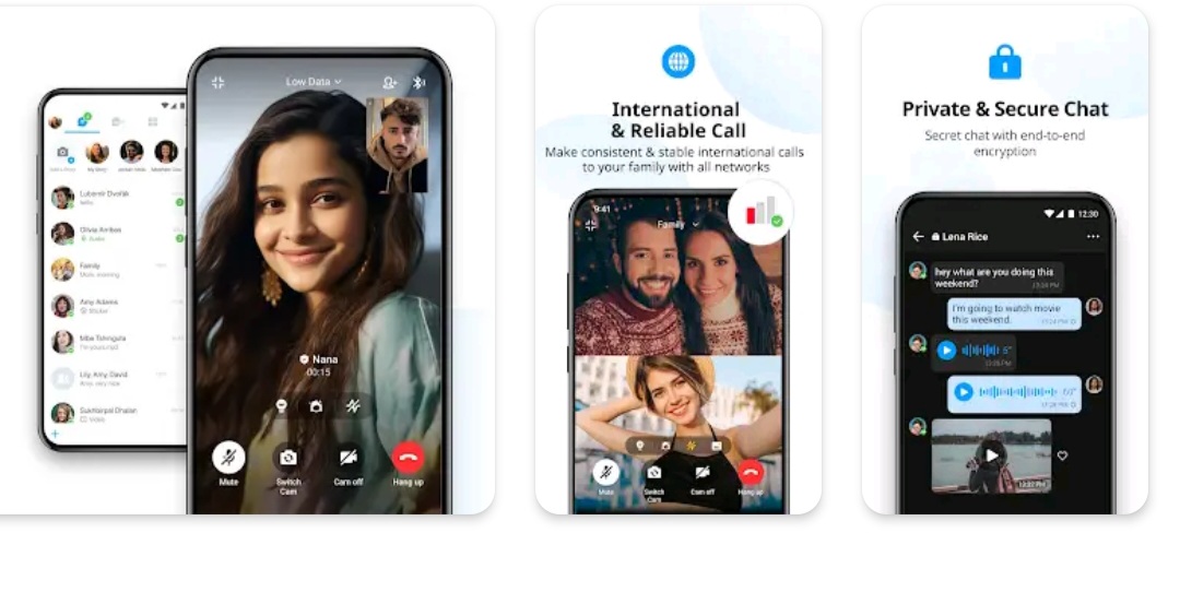 Message and video call your family imo pro